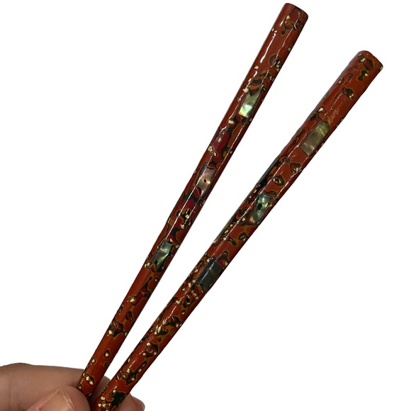 Lot of 18 Pair of Chopsticks - 5 styles - Wo Fat Souvenir pair - inlaid abalone - Picture 6 of 8